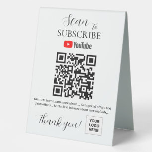Youtube Subscribe QR code Pedestal Sign