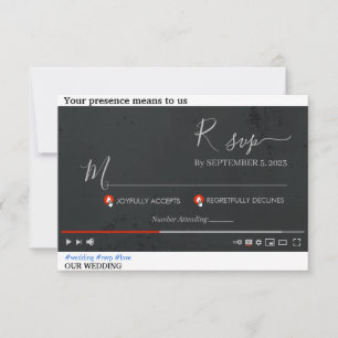 Youtube Themed personalized3.5" x 5" Response Card