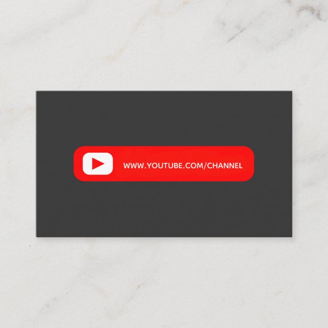 Youtube Youtuber Social Media Bloger Vloger Business Card (Front)