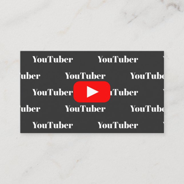 Youtube Youtuber Social Media Bloger Vloger Business Card (Front)