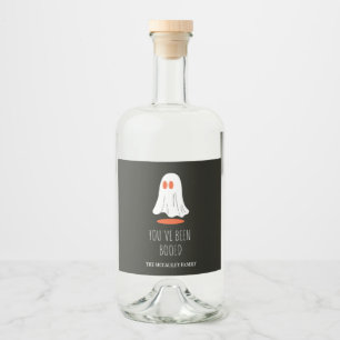 You've Been Boo’d Halloween Family Gift Ghost Wine Liquor Bottle Label