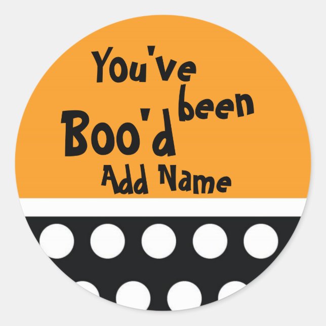 You've been Boo'd Treat Bag Sticker (Front)