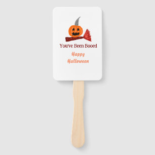 You've been Booed happy Halloween pumpink broom sc Hand Fan