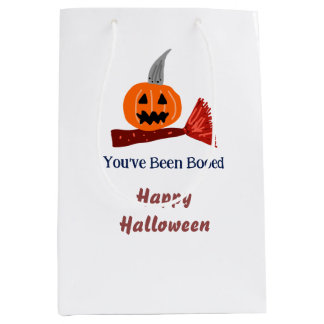 You've been Booed happy Halloween pumpink broom sc Medium Gift Bag