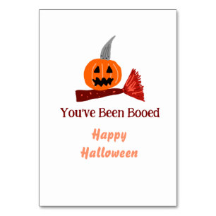 You've been Booed happy Halloween pumpink broom sc Table Number