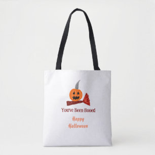 You've been Booed happy Halloween pumpink broom sc Tote Bag