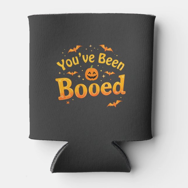 You've been booed Spooky Pumpkin Halloween Can Cooler (Front)