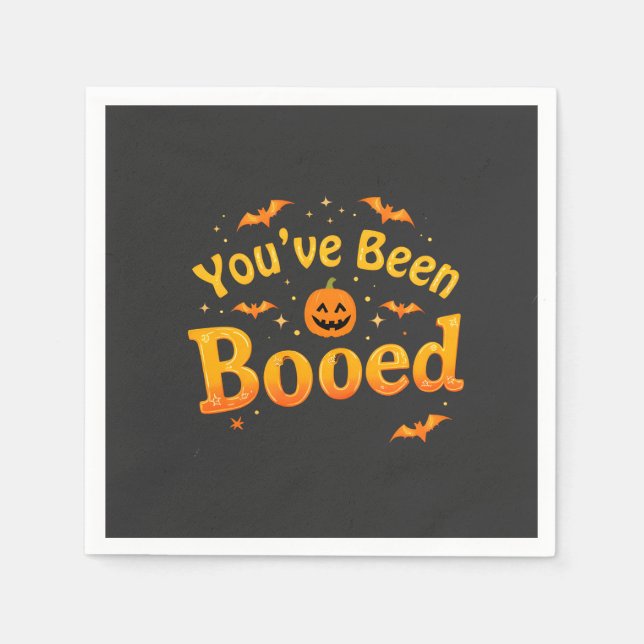 You've been booed Spooky Pumpkin Halloween Napkin (Front)