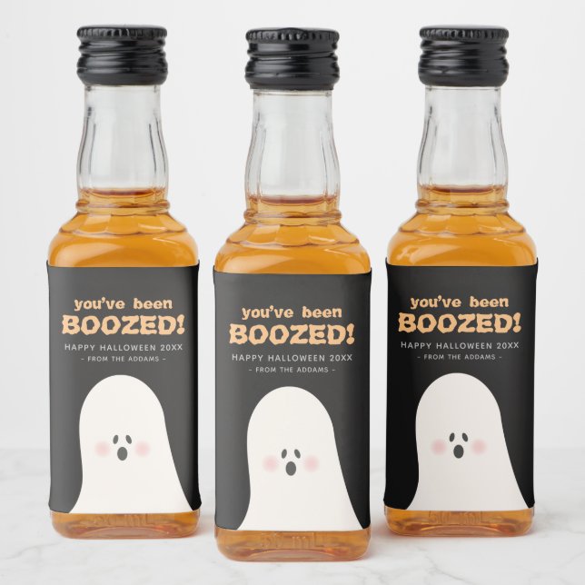 You've Been Boozed Halloween Cute Ghost Liquor Bottle Label (Bottles)