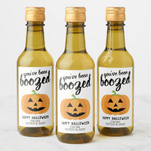 You've Been Boozed - Pumpkin Halloween Party Wine Label