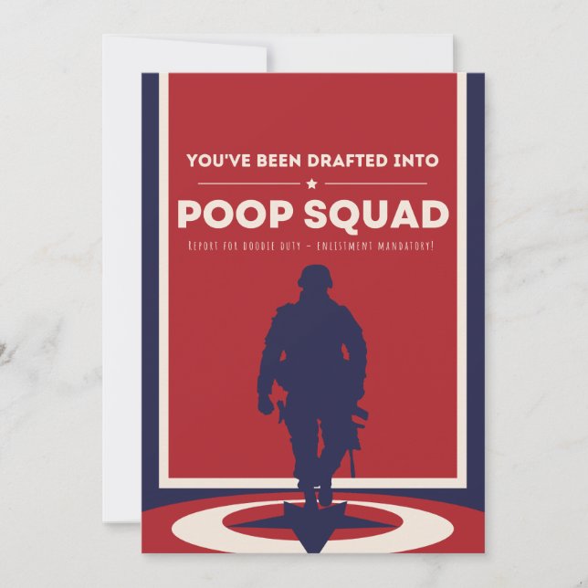 You've been drafted into Poop Squad - Pregnancy   Card (Front)