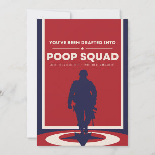 You've been drafted into Poop Squad - Pregnancy Card