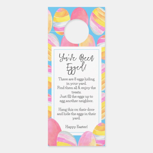 You've Been Egged Cute Easter Hunt Door Hanger (Front)