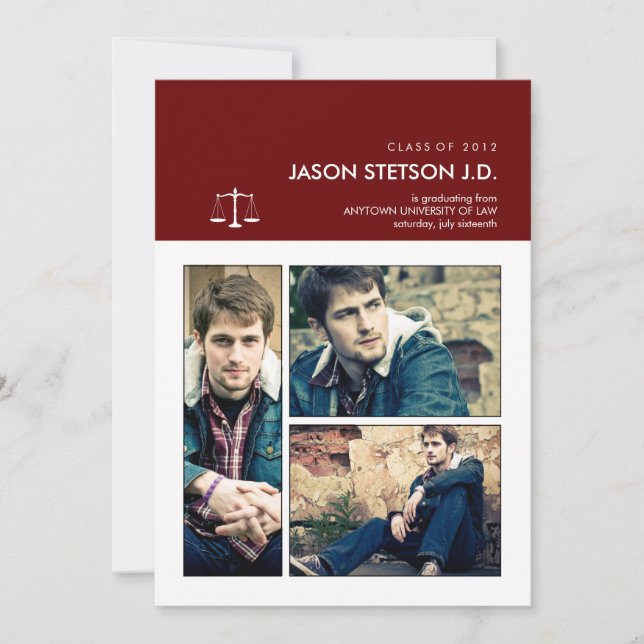 You've been framed Law Graduation Invitation (Front)