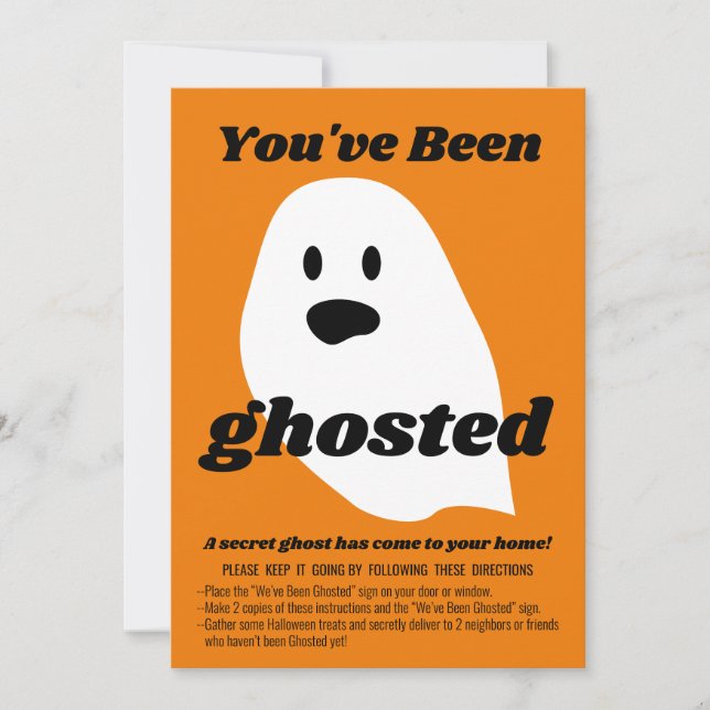 You've Been Ghosted Game Neighbourhood Halloween Invitation (Front)