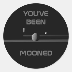 "YOU'VE BEEN MOONED" Saturn's Moons Sticker