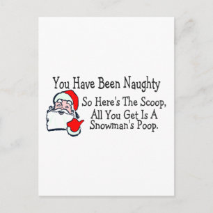 You've Been Naughty All You Get Is Snowmans Poop Postcard