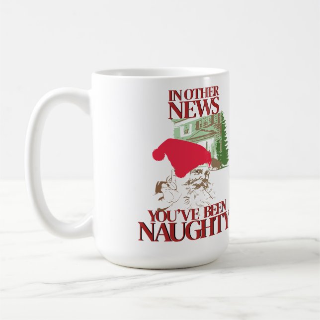  You've been naughty Christmas Santa mug (Left)