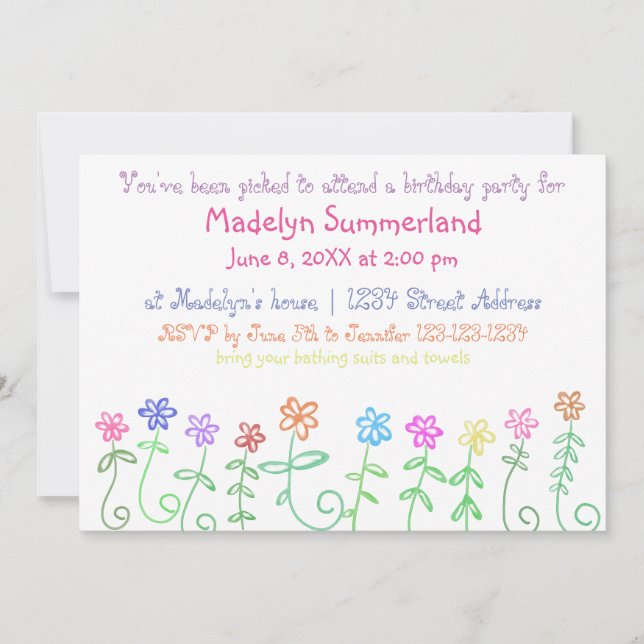 You've Been Picked - 5x7Girl's Birthday Invitation (Front)
