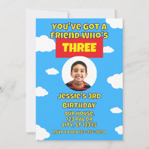 You've Got a Friend Who's 3, picture 3rd Birthday Invitation