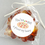 You've Got a Pizza My Heart Funny Punny Food Humou Classic Round Sticker<br><div class="desc">"You've Got a Pizza (piece of) My Heart". A cute and funny food pun humour design.</div>