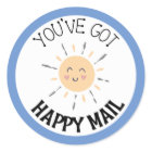 You've Got Happy Mail Sun Smile Sticker Round