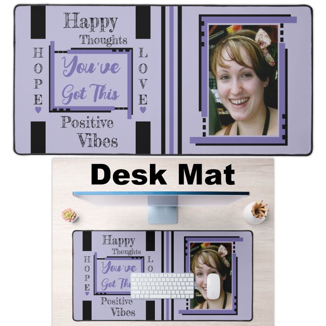 You've got this add photo purple black desk mat (Creator Uploaded)