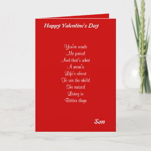 You've made me proud Son valentine's day Holiday Card