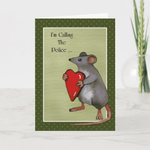 You've Stolen My Heart: Mouse: Funny, Humour Holiday Card