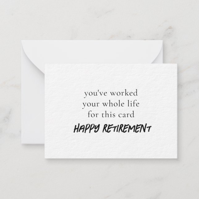 you've worked your whole life for this card (Front)