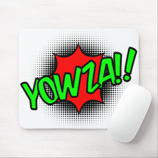 YOWZA!! Pop Art Mouse Pad – Neon Green Comic Burst