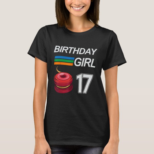 YOYO 17 Years Old Birthday For Girls Kids YOYO T-Shirt (Front)