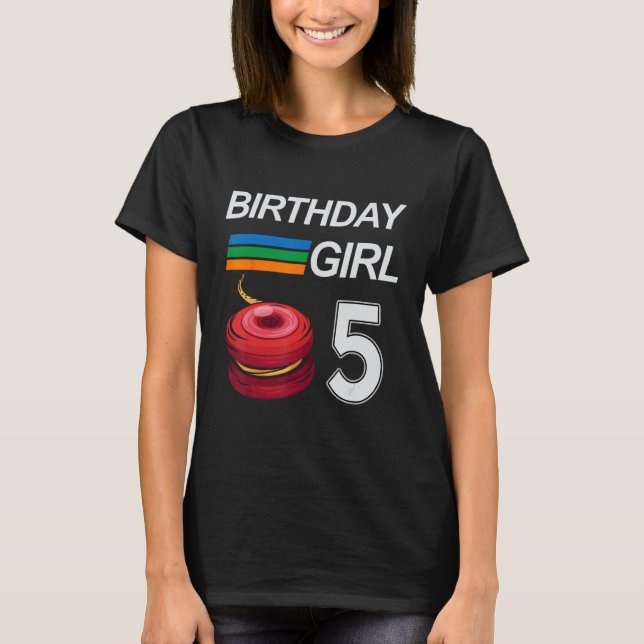 YOYO 5 Years Old Birthday For Girls Kids YOYO T-Shirt (Front)