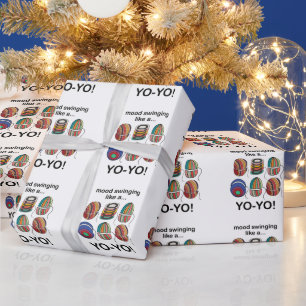 Yoyo Mood Swings Like A Yo-Yo Funny Wrapping Paper