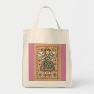 YoYo Quilt Angel GROCERY TOTE
