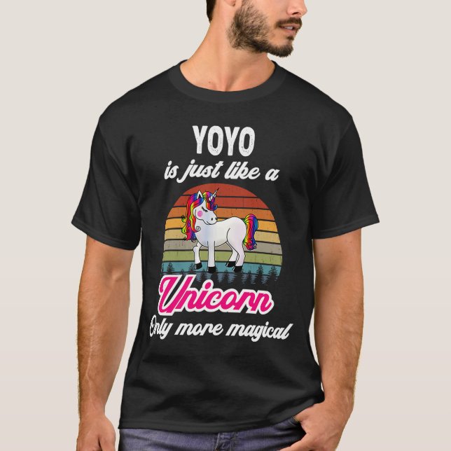 Yoyo  Retro Unicorn  Vintage Sunset T-Shirt (Front)