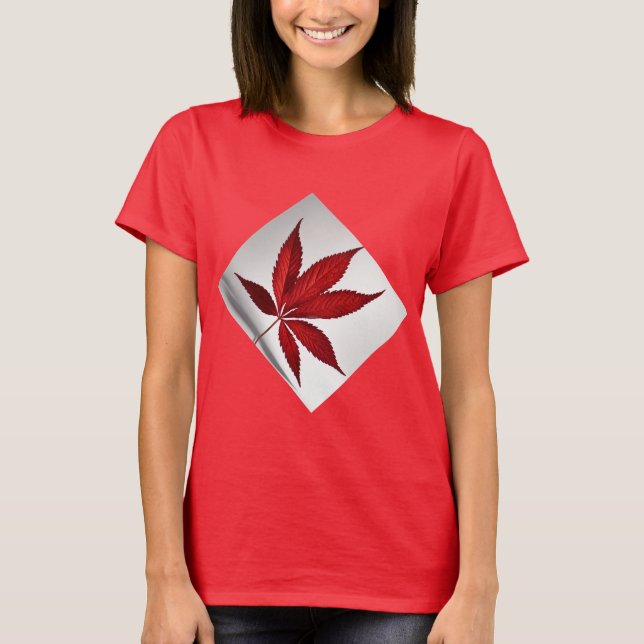 yper Realistic Crimson Leaf Art Tee." T-Shirt (Front)