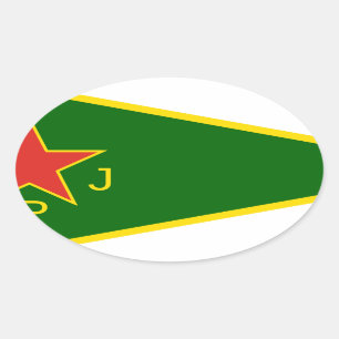 YPJ Flag Oval Sticker