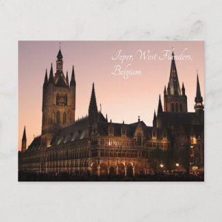 Ypres Cloth Hall, Belgium by Night Postcard