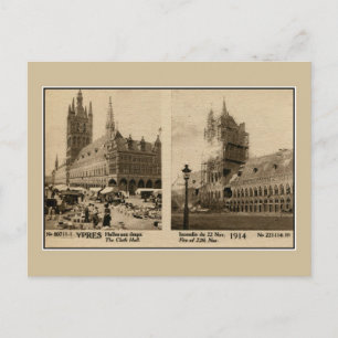 Ypres the Cloth hall before the destruction 1914 Postcard