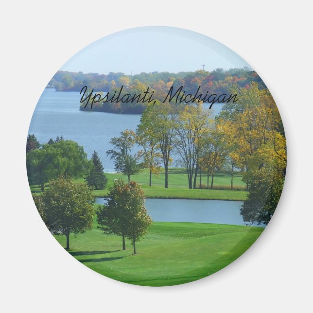 Ypsilanti Michigan Golf Course on Lake Trees Magnet (Front)