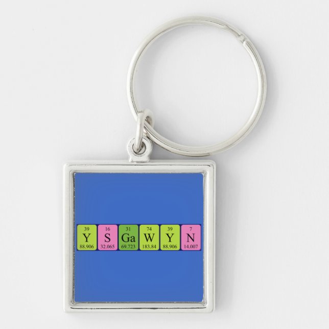 Ysgawyn periodic table name keyring (Front)