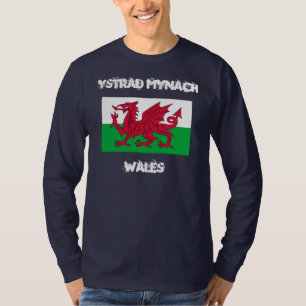 Ystrad Mynach, Wales with Welsh flag T-Shirt