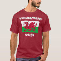Ystradgynlais, Wales with Welsh flag