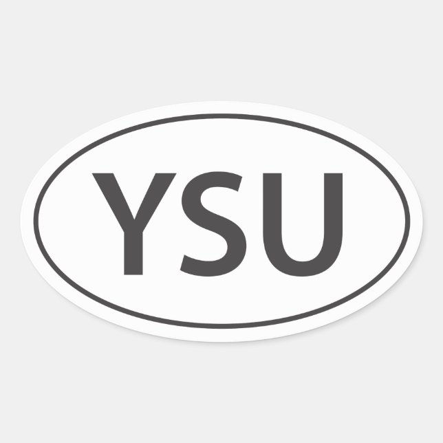 YSU Euro-Decal Oval Sticker (Front)