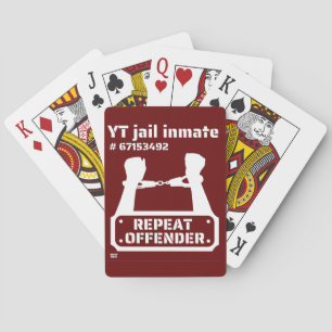 "YT JAIL INMATE" funny prison inmate          Playing Cards