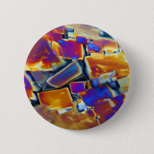 Yttrium nitrate under the microscope 6 cm round badge