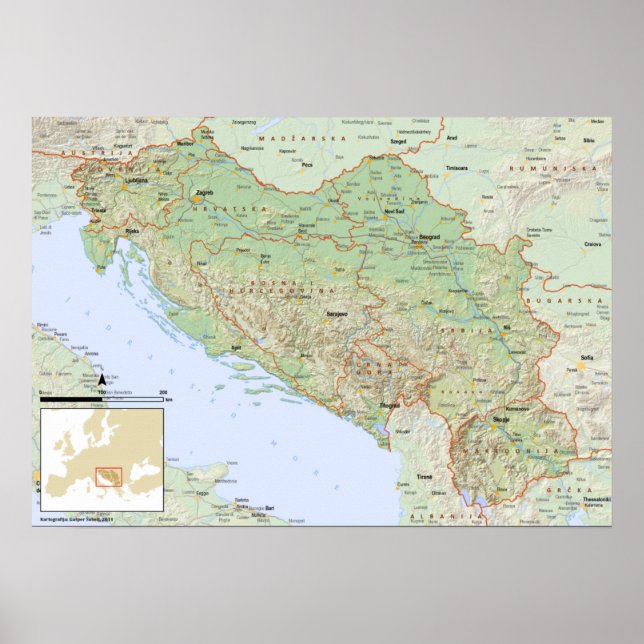 YU mapa hrvatski Poster (Front)