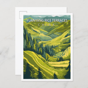 Yuanyang Rice Terraces China Travel Postcard