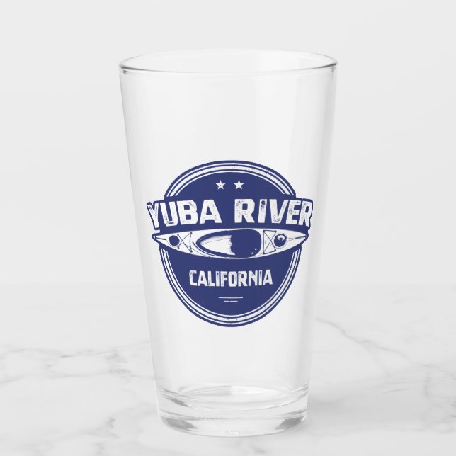 Yuba River California Kayaking Glass (Front)